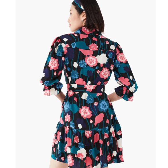 kate spade viney floral fluid shirtdress size small nwot - Picture 4 of 15
